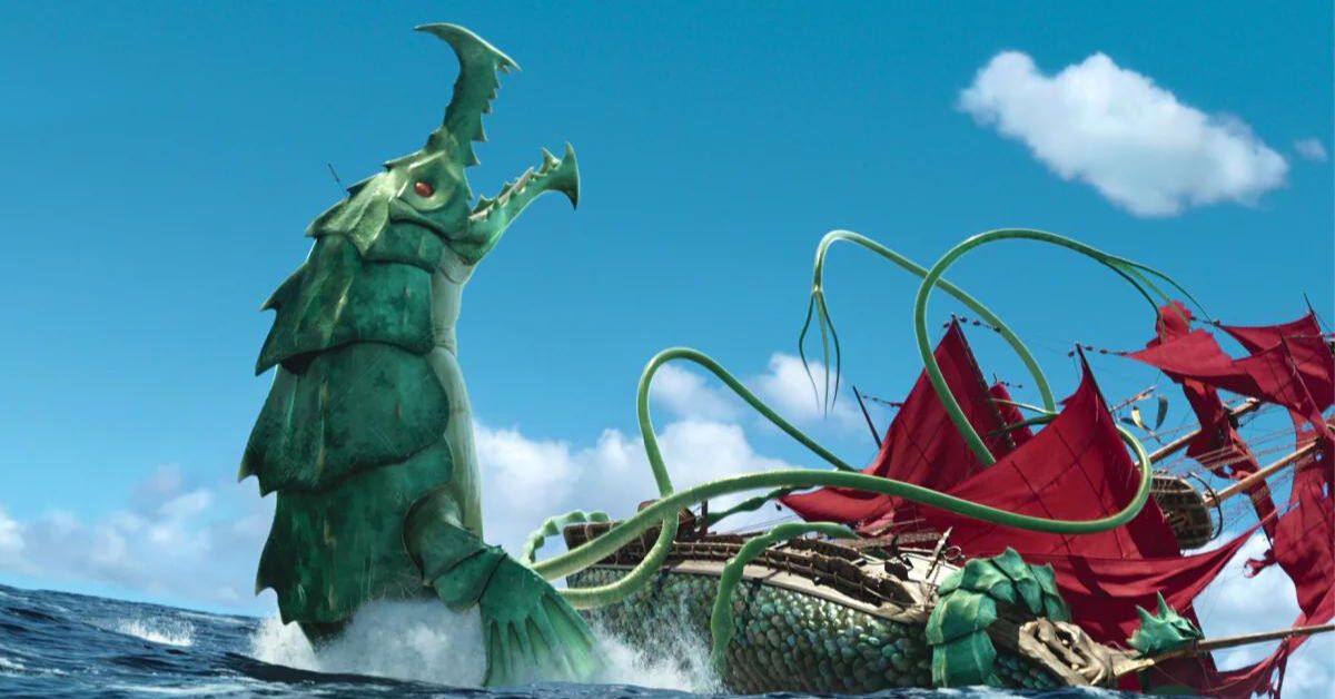 A scene from The Sea Beast movie 